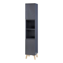 Badezimmer-Säulenmöbel - HELLOSHOP26 - 160x30x30 cm - Grau - MDF - Zeitloses Design