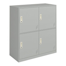 Armadietto metallico con 4 porte 100 x 90 x 40 cm acciaio verniciato grigio chiaro