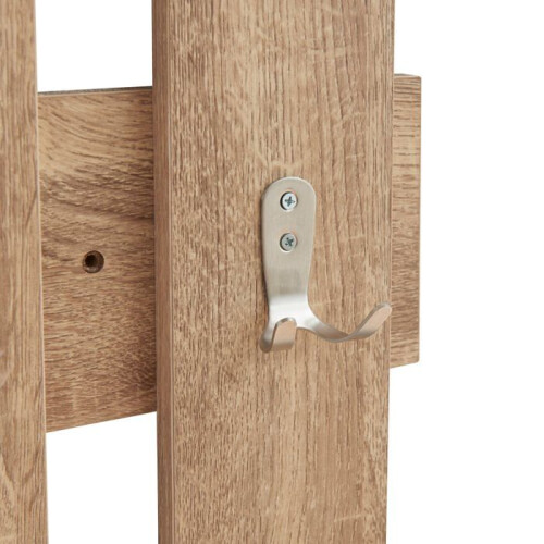 Perchero - HELLOSHOP26 - Perchero de pared - 16 ganchos - Efecto roble - 80x60x3 cm 2