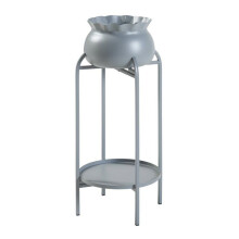 Meubles plantes - HELLOSHOP26 - Porte-plantes 2 niveaux - Métal gris - Design intemporel
