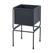Meuble plantes - HELLOSHOP26 - Support métal 36x20x20 cm - Noir - Bac intégré - Design classique