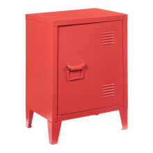 Mesa de cabeceira - HELLOSHOP26 - Modelo clássico - Aço cinza - 57x40x30 cm - Porta magnética