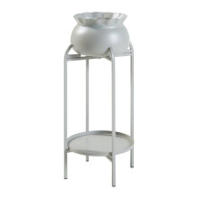 Meuble plantes - HELLOSHOP26 - Porte-plantes 2 niveaux - Métal beige - Cache-pot amovible