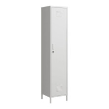Armoire bureau - HELLOSHOP26 - Modèle 03_0008913 - Acier blanc - 180x38x38 cm - 2 étagères réglables