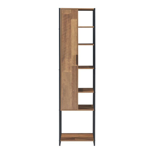 Mobile colonna - HELLOSHOP26 - 165x43x30 cm - Nero - 6 scomparti - 5 ripiani 1