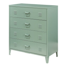 Comò - HELLOSHOP26 - Modello industriale - 4 cassetti spaziosi - Acciaio grigio opaco - 92x80x40 cm