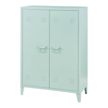 Armadio ufficio - HELLOSHOP26 - Armadietto metallico 2 porte - Verde pastello - 110x75x33 cm - 2 ripiani regolabili