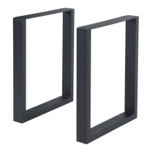 Piedi del tavolo - HELLOSHOP26 - Set di 2 - Acciaio verniciato grigio - 72x60 cm - Design moderno