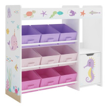 Tijdloos design rek woonkamer slaapkamer opbergmeubel voor kinderen met oceaanmotief 80 x 90