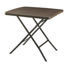 Tavolo da campeggio pieghevole 78 x 78 x 74 cm effetto legno marrone 03_0011000