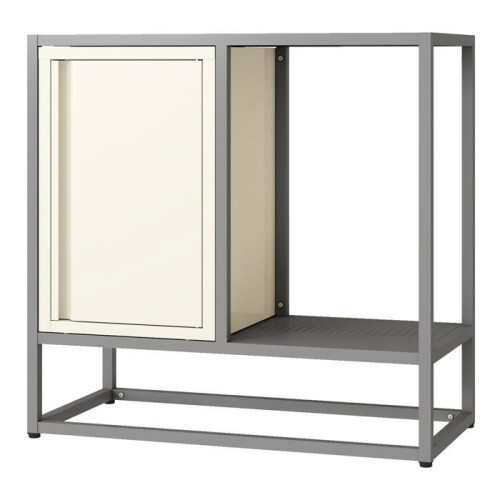 Buffet - HELLOSHOP26 - Modèle 70x72x35 cm - Acier Gris - Étagère réglable - Style Classique