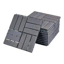 Houten tegelset - HELLOSHOP26 - 10 acaciadelen - 30x30 cm - Kliksysteem - Vorstbestendig