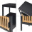 Comodino - HELLOSHOP26 - Modello classico - Porta magnetica - Ripostiglio aperto - Nero 5