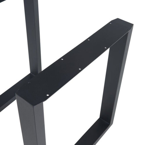 Pieds de table - HELLOSHOP26 - Lot de 2 - Acier laqué gris - 72x60 cm - Design moderne 1