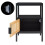 Comodino - HELLOSHOP26 - Modello classico - Porta magnetica - Ripostiglio aperto - Nero 3