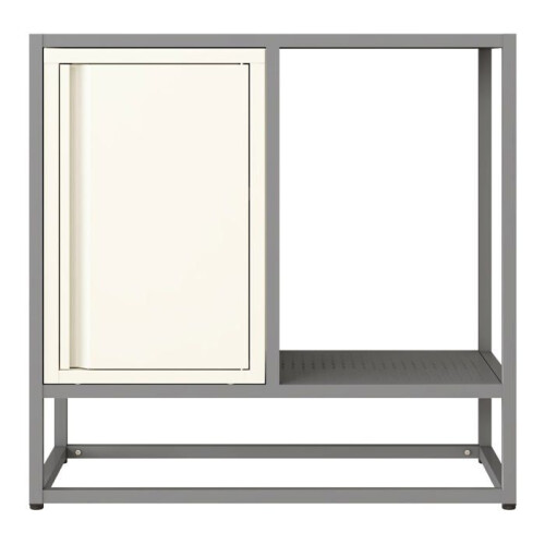 Buffet - HELLOSHOP26 - Modèle 70x72x35 cm - Acier Gris - Étagère réglable - Style Classique 2