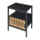 Comodino - HELLOSHOP26 - Modello classico - Porta magnetica - Ripostiglio aperto - Nero 2
