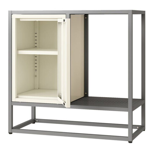 Buffet - HELLOSHOP26 - Modèle 70x72x35 cm - Acier Gris - Étagère réglable - Style Classique 1