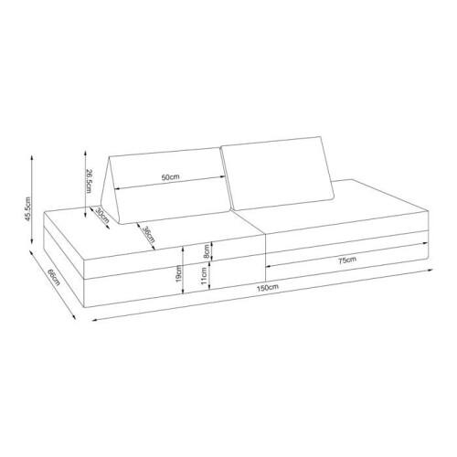 Divano poltrona da gioco 5 pezzi 150 x 66 x 46 cm velluto 2