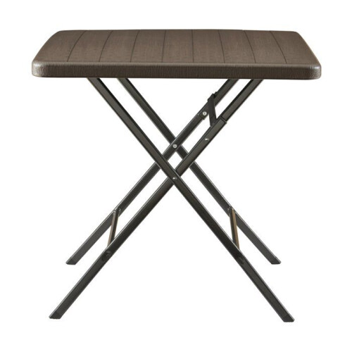 Mesa de camping plegable 78 x 78 x 74 cm efecto madera marrón 03_0011000 2