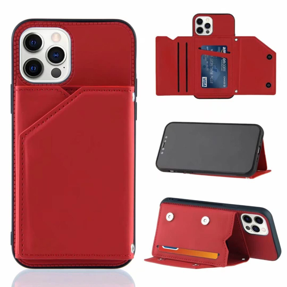 Wallet Case With Card Holder Pu Leather Shockproof Folio Kickstand For Samsung Galaxy A54 5G Red 9347817308594