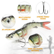 TARUOR 140mm Mehrteiliger, lebensechter Gummifisch mit 8 Segmenten – Mehrsegment-Minnow zum Angeln