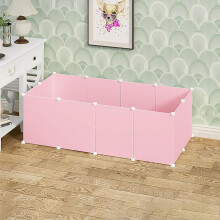 Rabbit Cage Playpen 12Piece DIY Small Animal Cage Panels Pink Cats Puppies Rabbits Hedgehogs