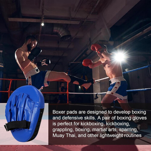Boxing Pads Maya Hide Leather Hook Jab Training Pads, Curved Focus Mitts, Adjustable Strap Boxing Mitts 1