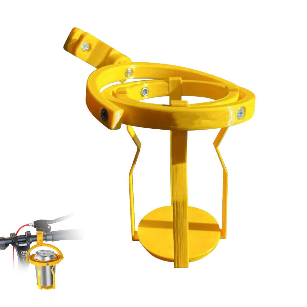 Gyroscopic Cup Holder Expander 3D Printed Self Leveling Antispill Fits Bottle Sizes For Motorcycles, Trucks Yellow 9382693016270