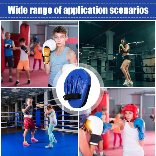 Boxing Pads Maya Hide Leather Hook Jab Training Pads, Curved Focus Mitts, Adjustable Strap Boxing Mitts 2