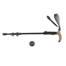 Adjustable Carbon Fiber Hiker Hiking Pole with Non-Slip Tip – Outdoor Walking Stick Black