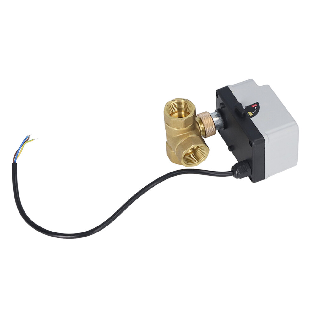 Durable 3 Wire Motorized Brass Ball Valve Dn20 3 Way 220V 3/4In 3121374297531