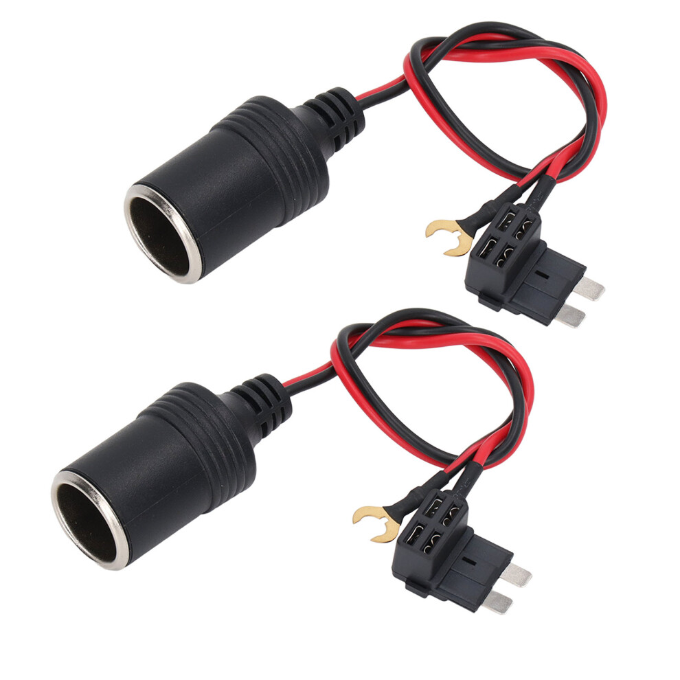 2Pcs Dc 12Â24V Female Car Cigarette Lighter Socket 8A 30Cm Cable 9361374297849
