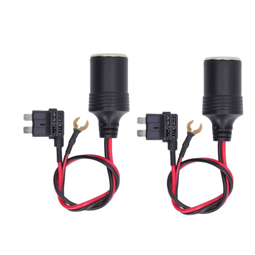 2Pcs DC 12‑24V Female Car Cigarette Lighter Socket 8A 30cm Cable 1
