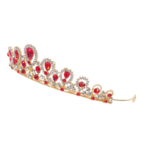 2Ud Tiaras Rojas Para Y Prometido Con Barroco Sofisticado