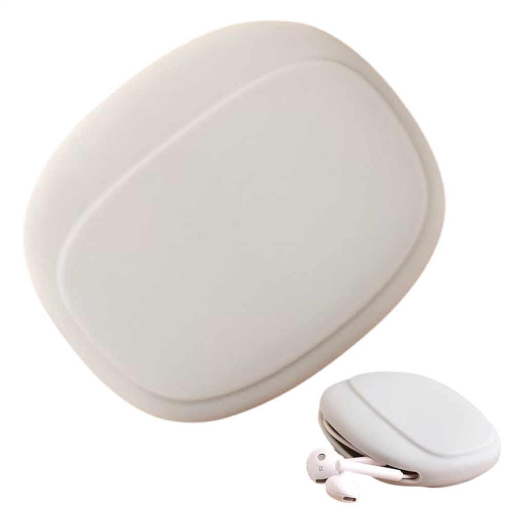 Wired Earbuds Case Silicone Pouch Storage For Earbuds And Cables Portable Organizer White 9426802686913