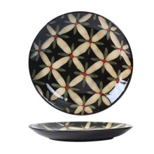 8 Inch Kiln Glazed Ceramic Plate Hand Painted Flowers Square Tableware For Steak Salad Fruit Cake Sushi Storage Plate