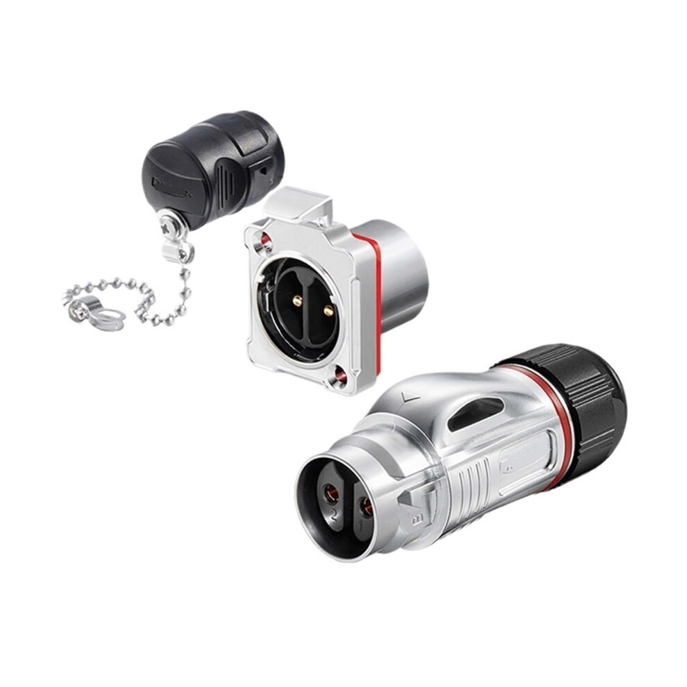Locking Wire Bd24 2Core Metal Aviation Plug Crimping Connector, 25A, 5V, Metal Flange Reverse Installation 9347817310085
