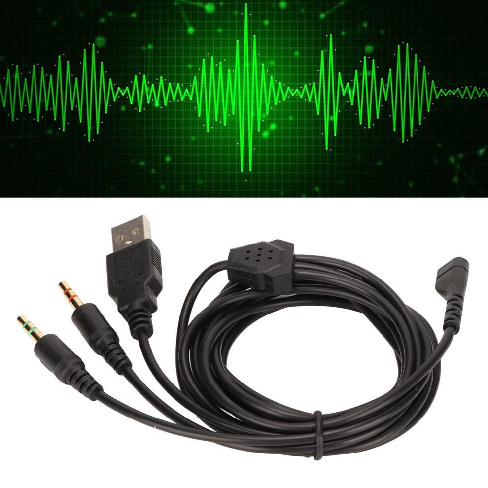 3 In 1 Gaming Headphone Cable For Arctis 3/5/7 Pro, 6.5Ft Black 9301374300125