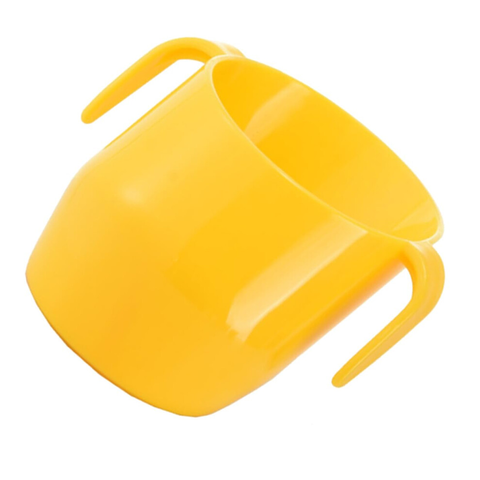 Portable Training Cup With Double Handles And Ergonomic Slanted Spout Lemon Drinking Mug Yellow