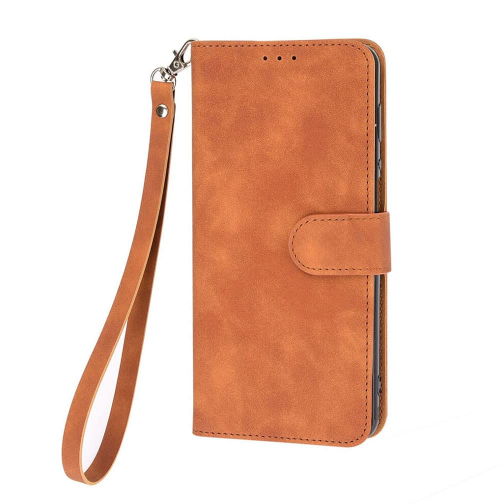 Phone Case Wallet Leather Case With Magnetic Closure And Flip Stand Compatible With Tcl 20R/20Ax 5G Blue/Brown 9347817310573