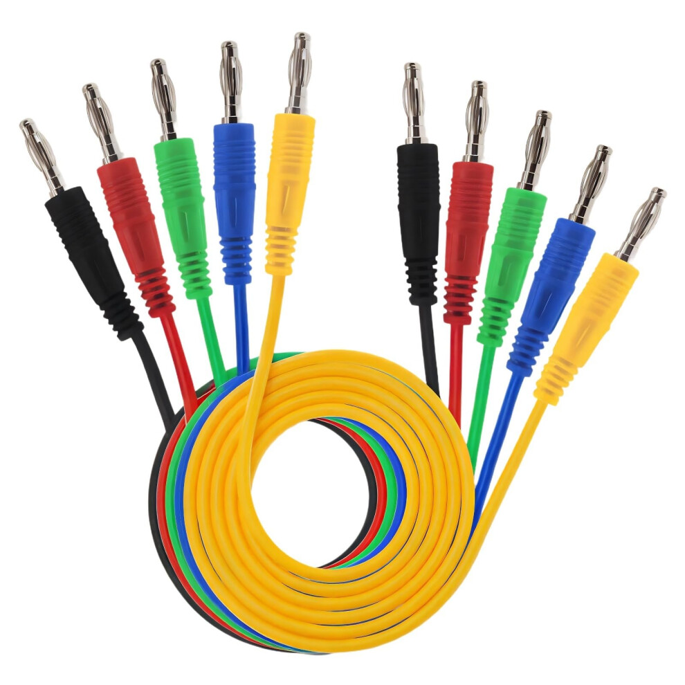 Doubleended 4Mm Banana Plug Test Leads 5Pack Stackable Multimeter Cables Colorcoded Power Wires For Electronics 9426802687644