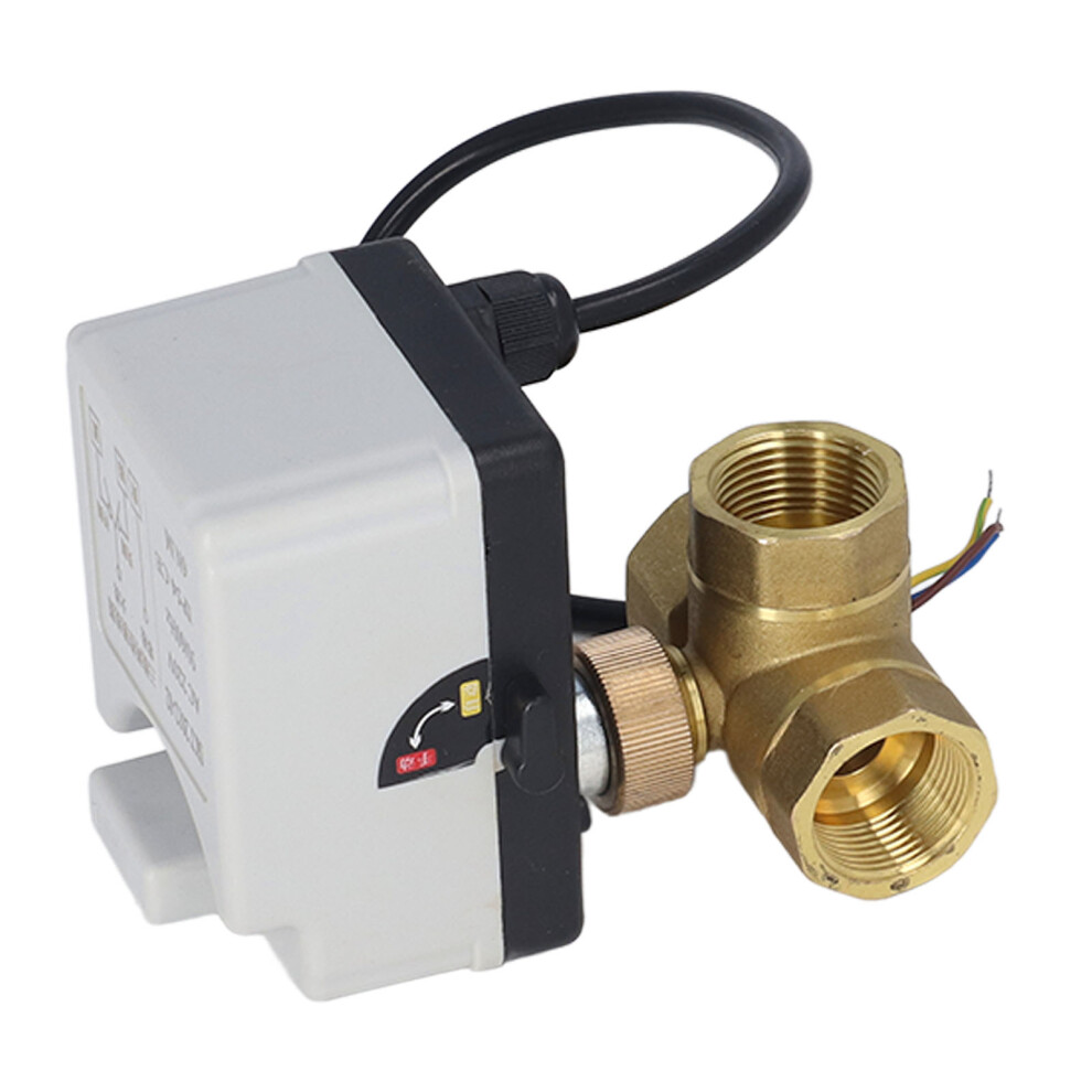 Brass 3 Way Ball Valve Dn20 3 Wire Motorized Control Ac 220V 3/4In Thread 9311382654103
