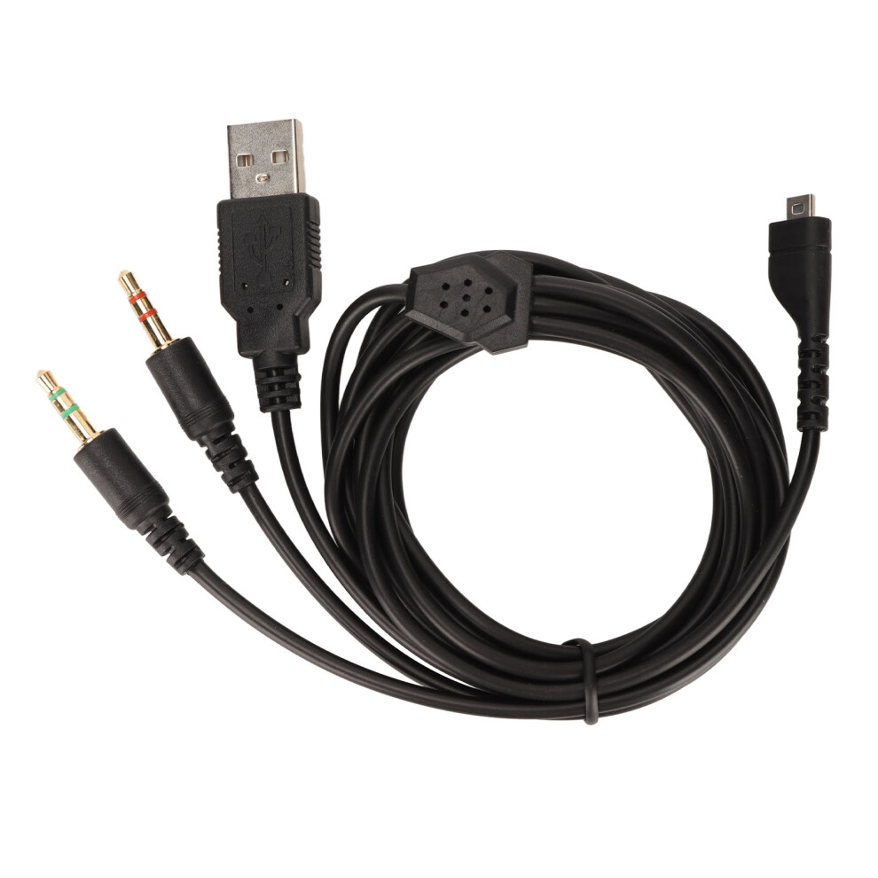 3-In-1 Gaming Headphone Cable For Arctis 3/5/7 Pro, 6.5Ft Black 5031374307704