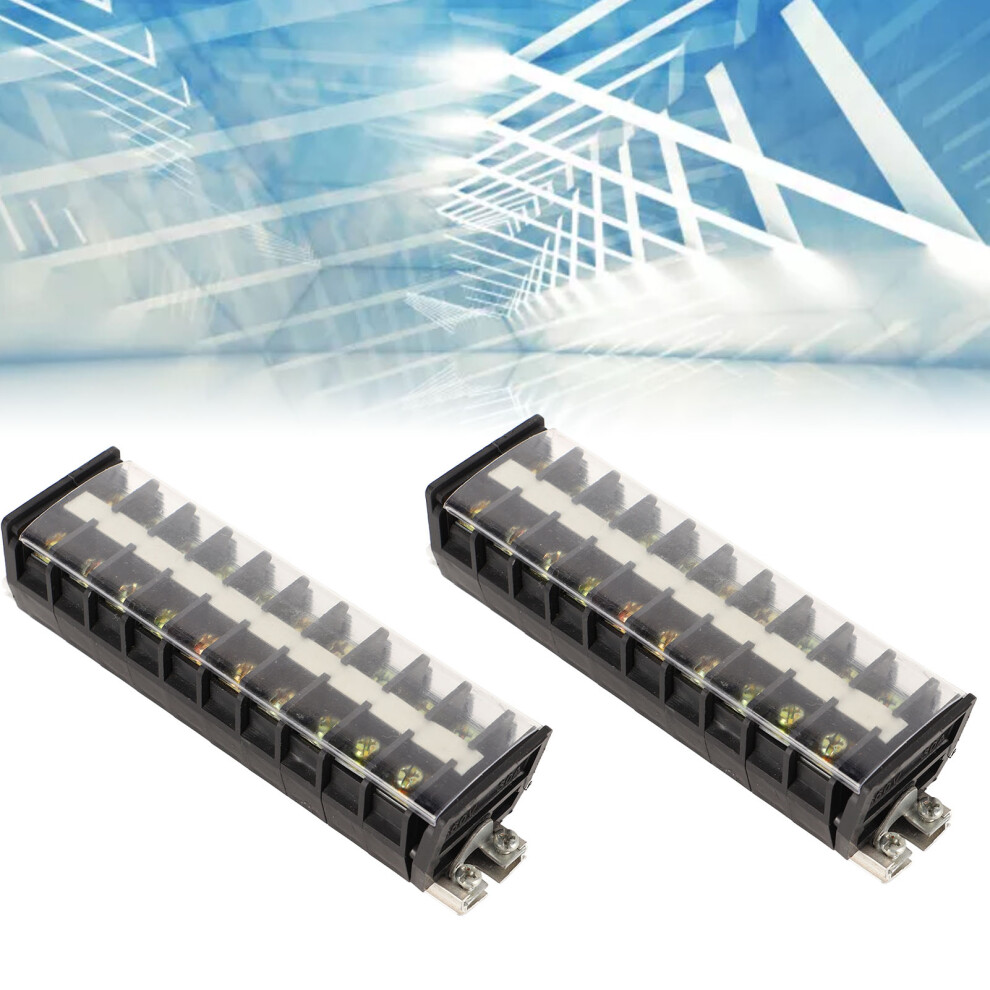 2Pcs 660V 30A Wire Terminal Block Rail Type With Dustproof Cover, 26.3Mm Wide 4371374308006