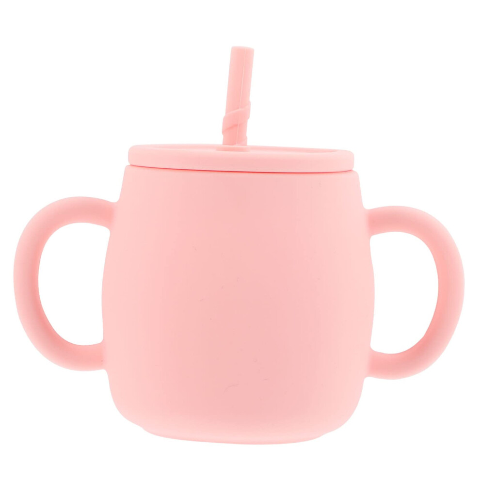 Silicone Training Cup With Straw, Soft DropResistant Water Cup, NonToxic Independent Drinking Trainer For Boys