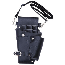 Hairdresser Tool Belt PU Leather Barber Waist Bag with Multiple Compartments and Scissor Holder
