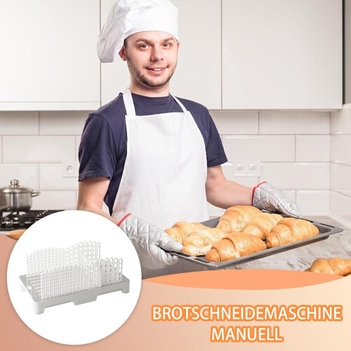 Bread Slicer, Homemade Cutter, Foldable Crumb Tray, AntiSlip Base, White Ref: 4447 1
