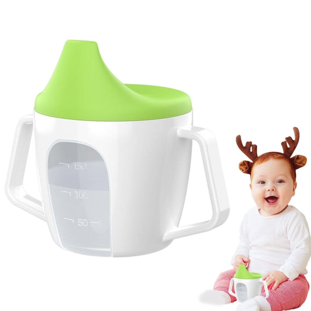 Sippy Cups Transparent Spill Proof Sippy Cup With Scale 4.72 X 4.13 In Baby Toddler Trainer Transition Cup Green