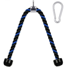 (As show, One size) SXBD Heavy Duty Tricep Rope 36 inches Pull Down Fitness Cable Attachment Machine Coated Nylon Rope with Stainless Steel Snap Hook